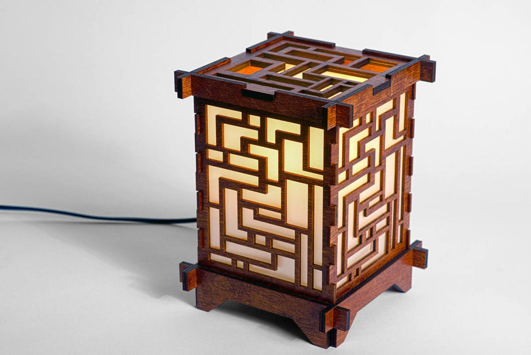 Wooden Shoji Lamp